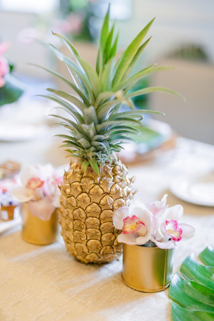 xobloom gold spray painted pineapple